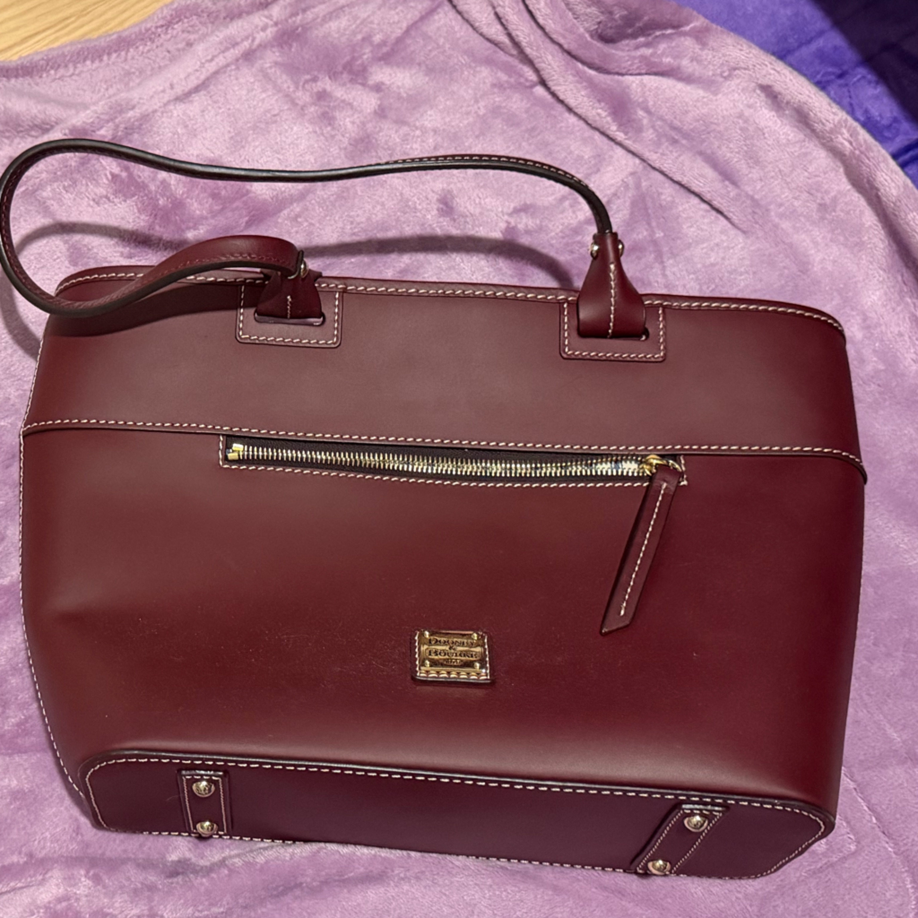 Dooney And Bourke Burgundy Leather Satchel